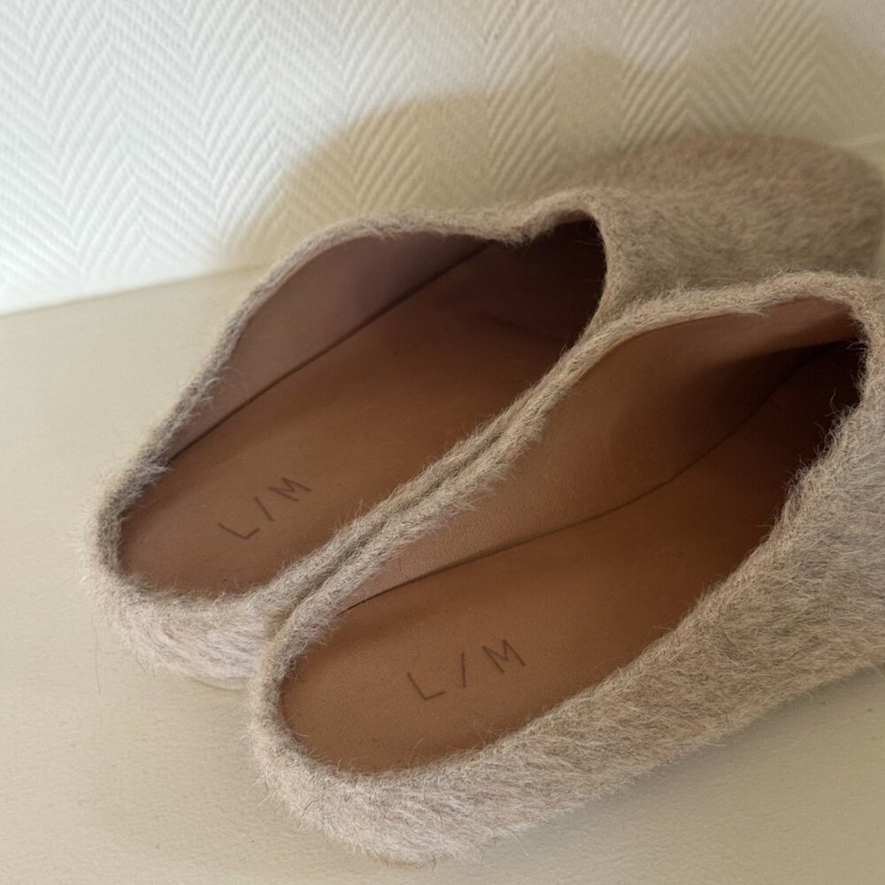 SOLD Lauren Manoongian Wool + Leather Slides - Picture 4 of 6